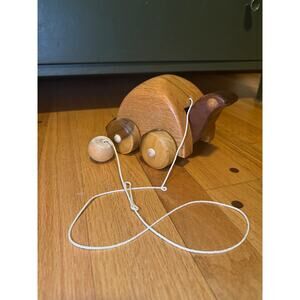 Wooden Pull Turtle Baby Toddler Handmade